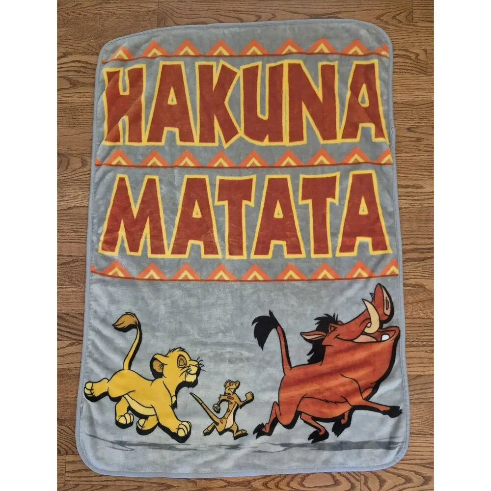 Disney Lion King HAKUNA MATATA Fleece Throw Blanket 38x52